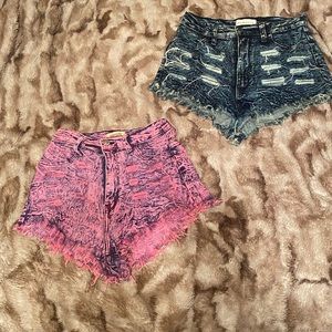 Distressed high waisted shorts